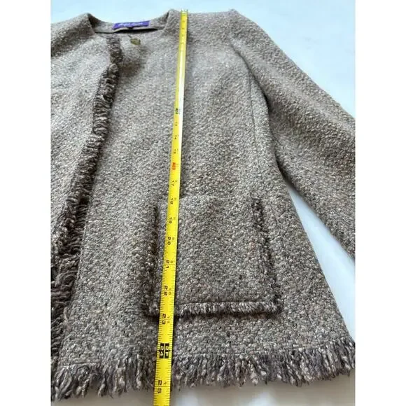 Ralph Lauren Purple Label Cardigan Tweed Wool Cashmere Sweater Jacket Runway 10 - Picture 6 of 8